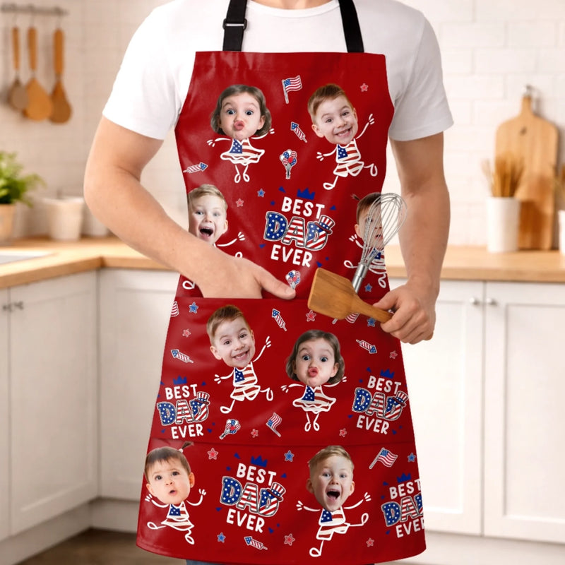Personalized Photo Apron With Pocket – Father's Day Gifts For Dad, Grandpa – Backyard Legend Status