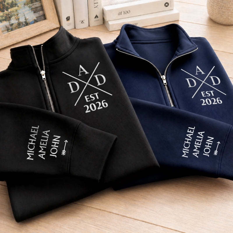 Personalized Unisex Quarter Zip Sweatshirt – Father's Day Gifts For Grandpa, Dad – Loved By Little Legends