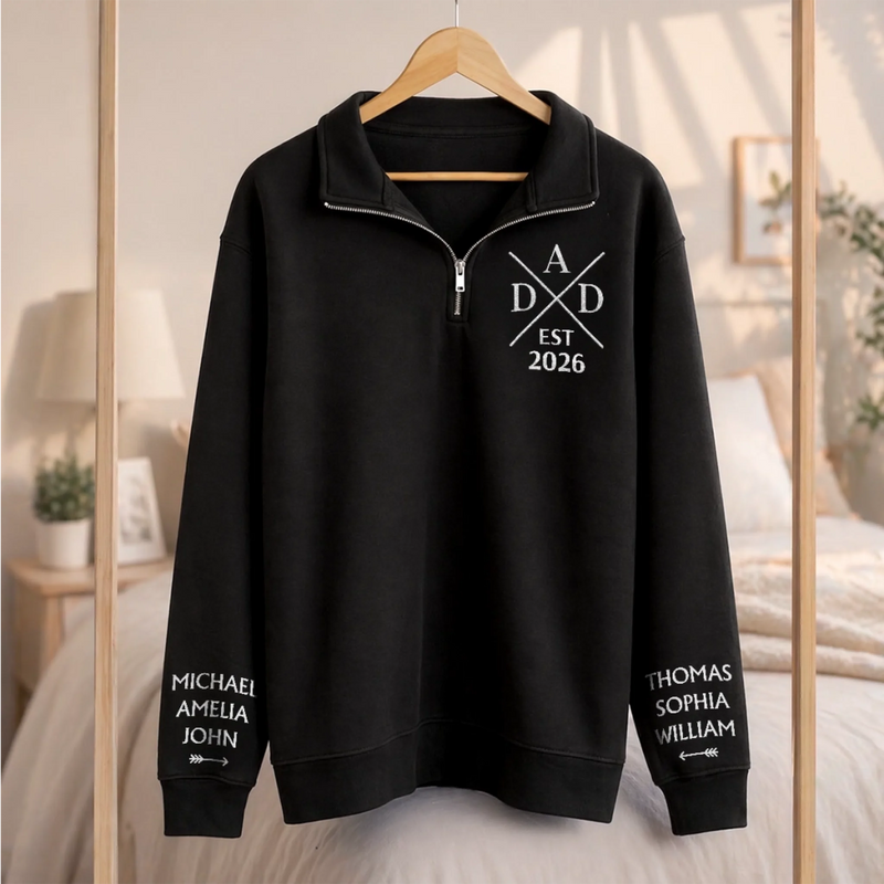 Personalized Unisex Quarter Zip Sweatshirt – Father's Day Gifts For Grandpa, Dad – Loved By Little Legends