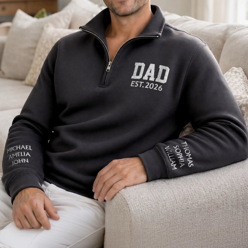 Personalized Unisex Quarter Zip Sweatshirt – Father's Day Gifts For Grandpa, Dad – Loved Beyond Measure Called Dad