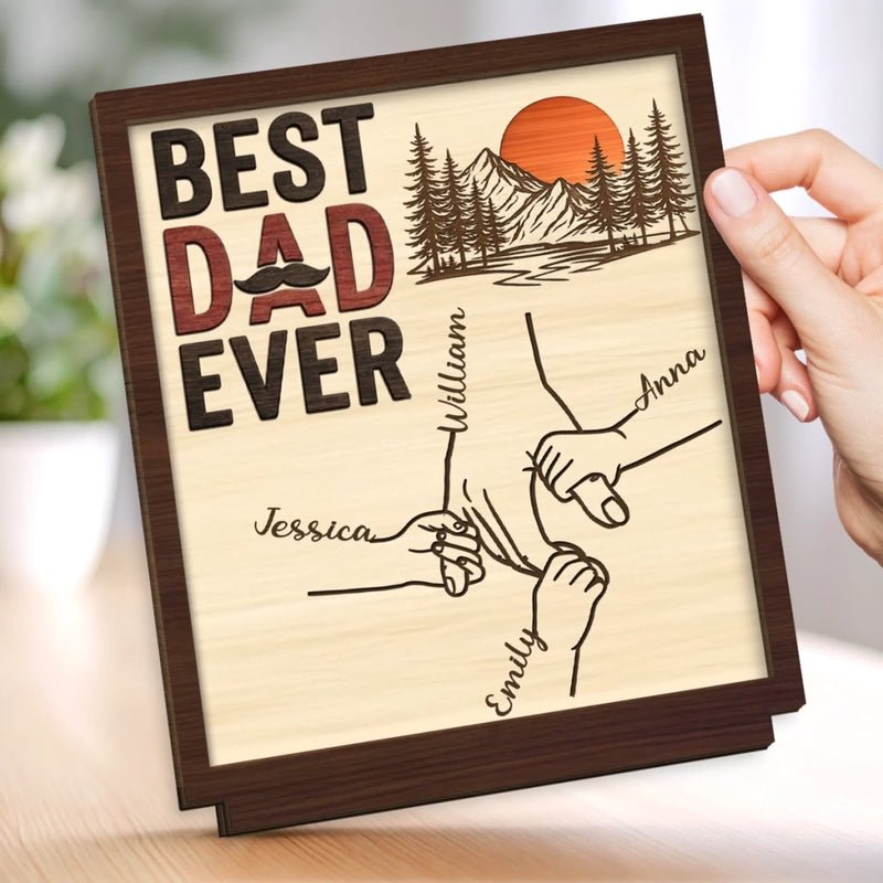 Personalized 2-Layered Wooden Plaque – Gifts For Dad, Grandpa – Memories On The Go