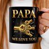 Personalized Black Mug - Birthday Gifts For Dad, Grandpa - The Strength Behind The Family