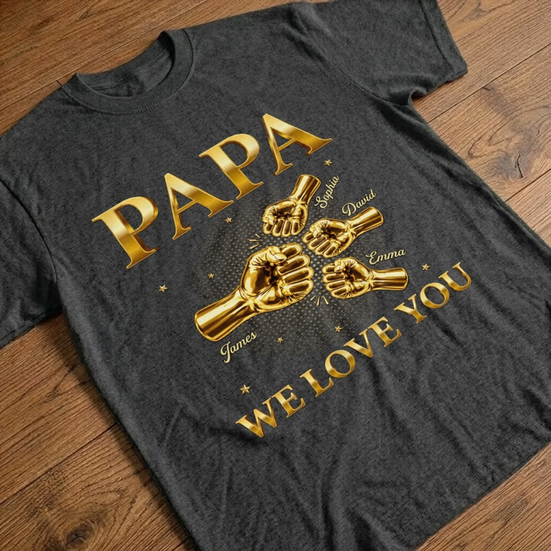 Personalized T-shirt, Premium T-shirt, Hoodie –  Father's Day Birthday Gifts For Dad, Grandpa – Forever Blessed With Dad