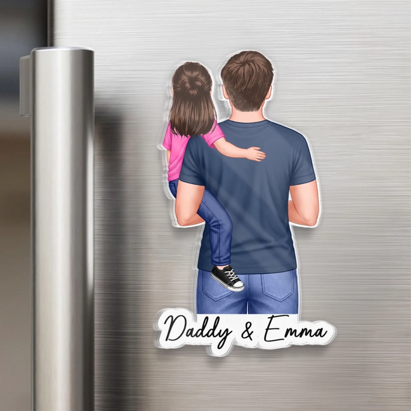 Personalized Acrylic Fridge Magnet - Father's Day Birthday Gifts For Dad, Grandpa - In Dad We Trust