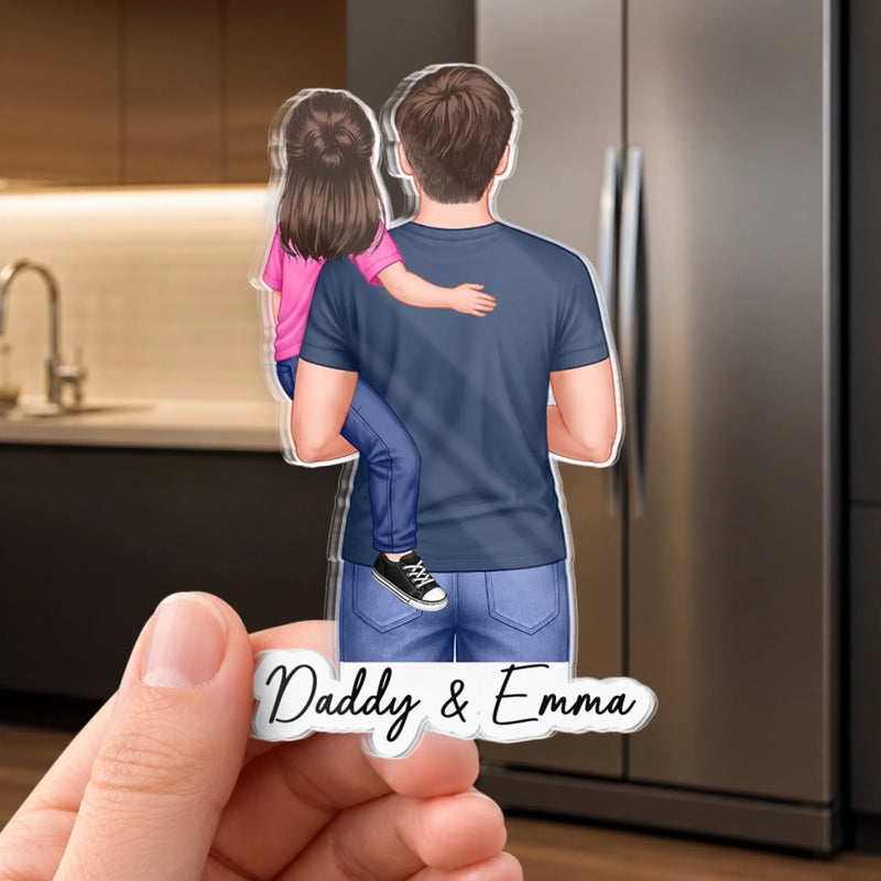 Personalized Acrylic Fridge Magnet - Father's Day Birthday Gifts For Dad, Grandpa - In Dad We Trust