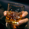 Personalized Whiskey Glass With Bottom And Side Engraving – Gifts For Dad, Grandpa – One Sip Closer To Happy