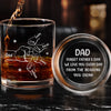 Personalized Whiskey Glass With Bottom And Side Engraving – Gifts For Dad, Grandpa – One Sip Closer To Happy