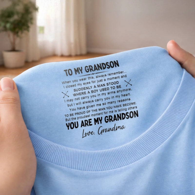 Personalized Inside Neck Print T-Shirt – Birthday Gifts For Son, Grandson – My Son, My Greatest Blessing