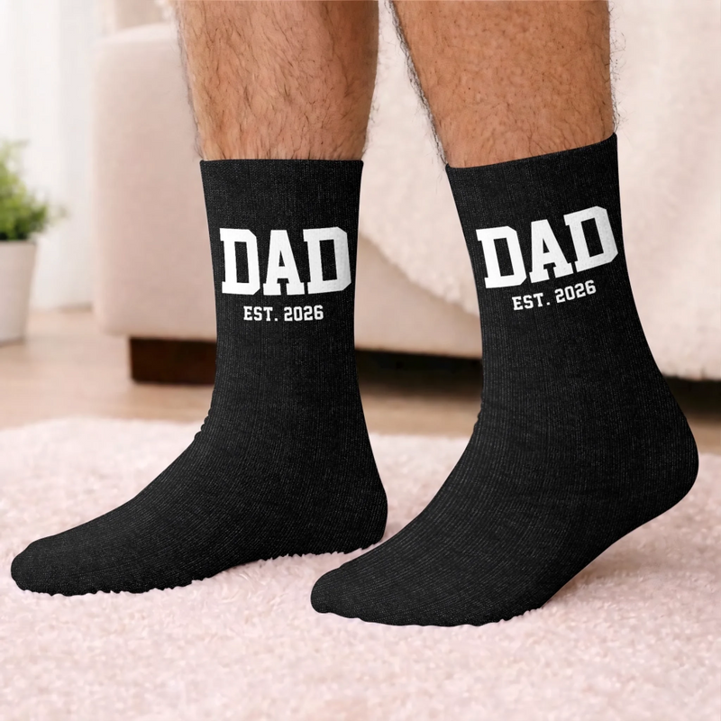 Personalized Crew Socks – Birthday Gifts For New Dads, New Grandpas – New Adventures Await