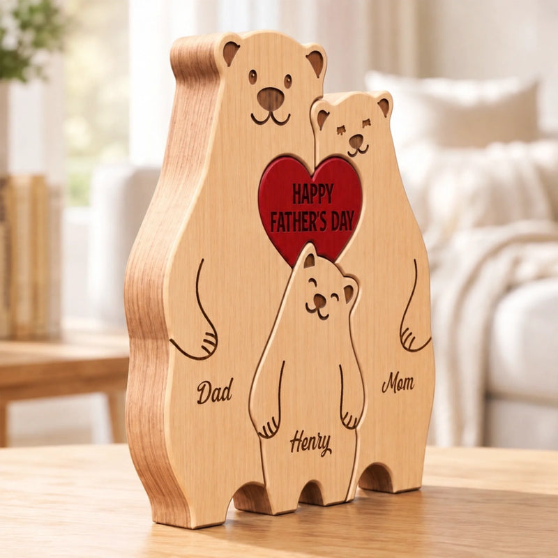 Personalized Shaped Wooden Art Puzzle – Gifts For Dad, Grandpa – Together Is Our Favorite Place