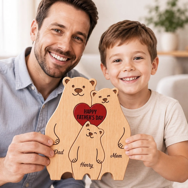 Personalized Shaped Wooden Art Puzzle – Gifts For Dad, Grandpa – Together Is Our Favorite Place