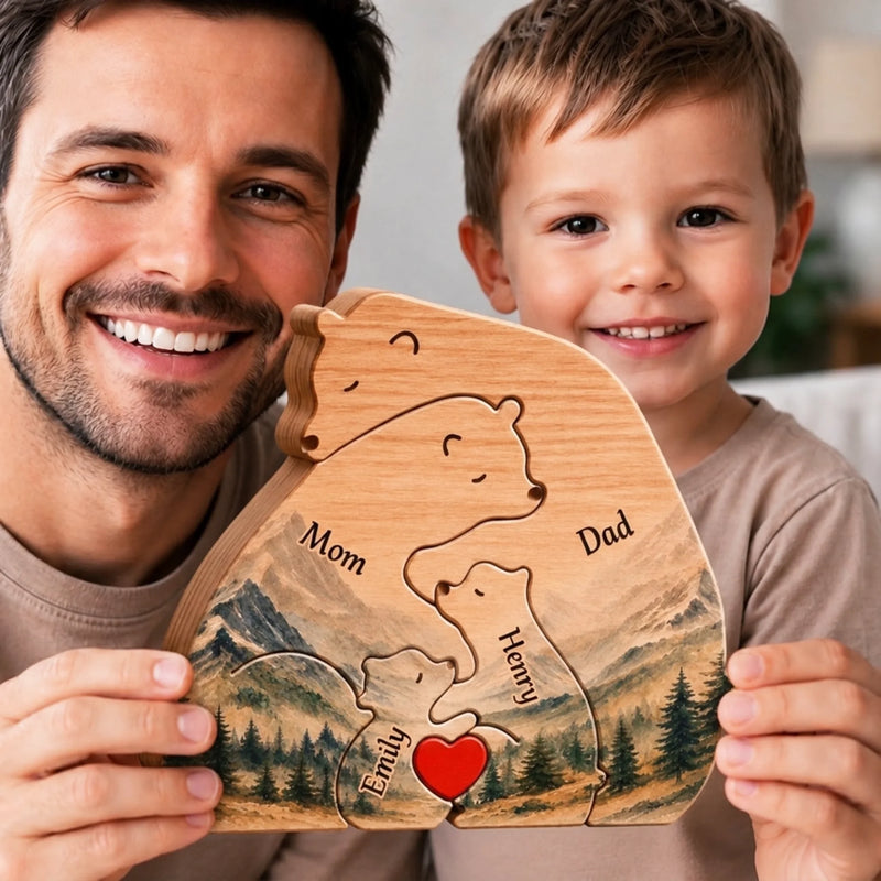 Personalized Shaped Wooden Art Puzzle – Gifts For Family Members – Family Is Our Greatest Adventure