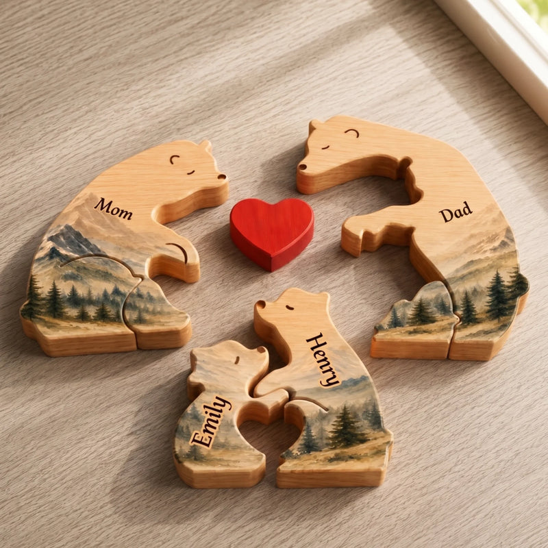 Personalized Shaped Wooden Art Puzzle – Gifts For Family Members – Family Is Our Greatest Adventure