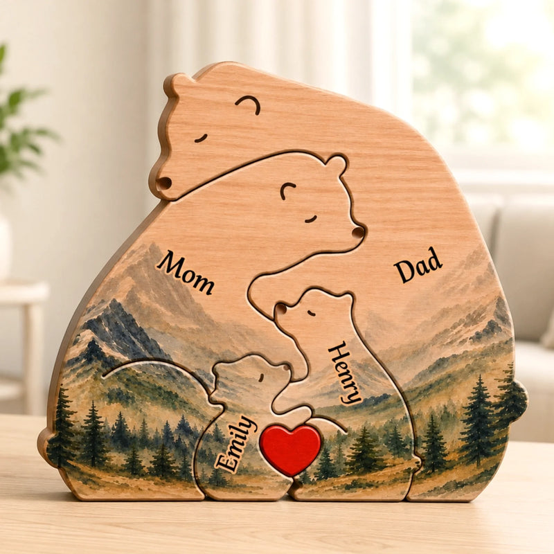 Personalized Shaped Wooden Art Puzzle – Gifts For Family Members – Family Is Our Greatest Adventure