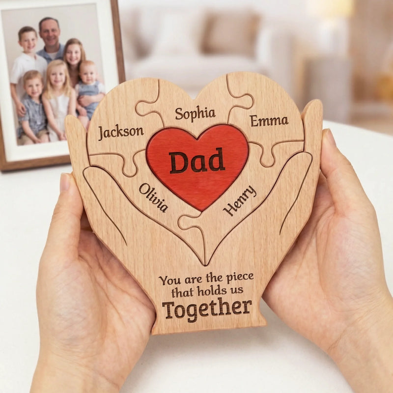 Personalized Shaped Wooden Art Puzzle – Gifts For Dad, Grandpa – Best Dad Ever Hands Down