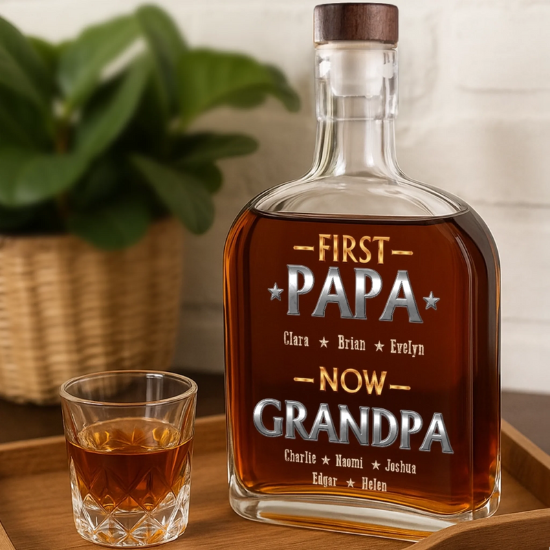 Personalized Liquor Decanter – Gifts For Dad, Grandpa – Built To Be Granddad