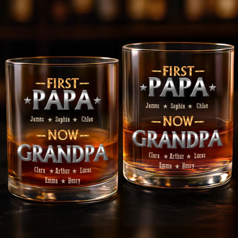Personalized Whiskey Glass – Father's Day Gifts For Dad, Grandpa – Forever Family Hero