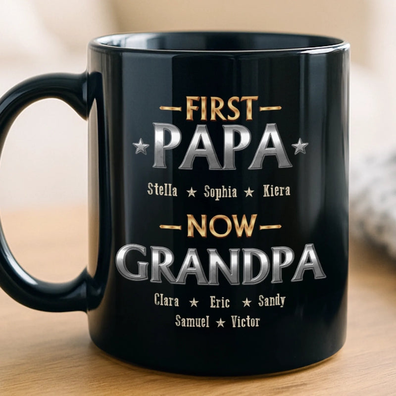 Personalized Black Mug – Gifts For Grandpa, Dad – Built To Be Granddad