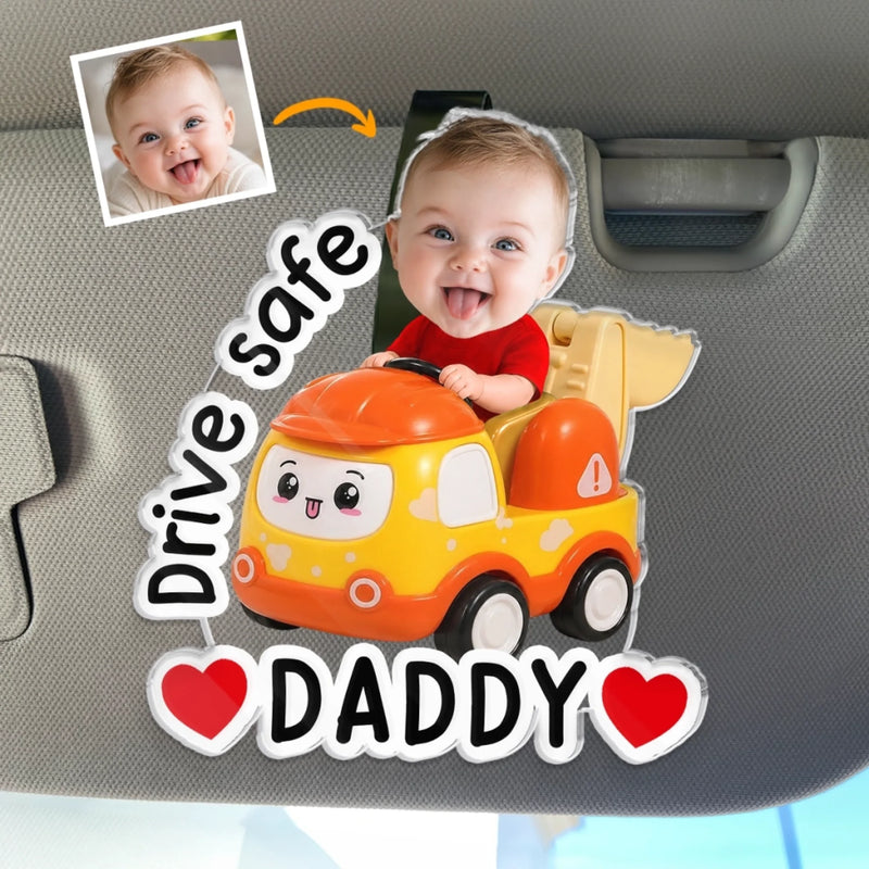 Personalized Photo Acrylic Car Visor Clip – Gifts For Dad – Carry My Heart With You