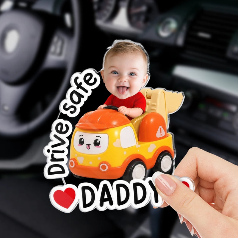 Personalized Photo Acrylic Car Visor Clip – Gifts For Dad – Carry My Heart With You