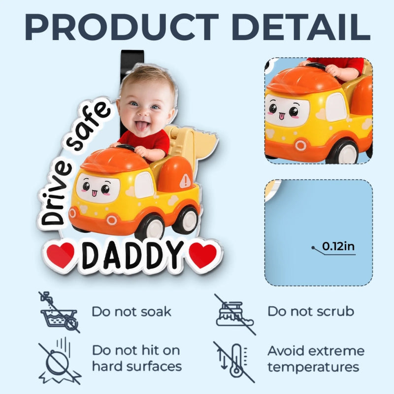 Personalized Photo Acrylic Car Visor Clip – Gifts For Dad – Carry My Heart With You