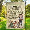 Personalized Flag – Garden Gifts For Gardeners – Crazy Plant Lady With A Dog Boss