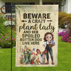 Personalized Flag – Garden Gifts For Gardeners – Crazy Plant Lady With A Dog Boss