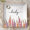 Personalized Full-Print Jewelry Dish – Gifts For Women, Besties, Sisters – Chic Floral Keepsake