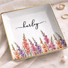 Personalized Full-Print Jewelry Dish – Gifts For Women, Besties, Sisters – Chic Floral Keepsake
