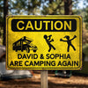 Personalized Home Decor Metal Sign – Birthday Gifts For Campers – Camping Caution