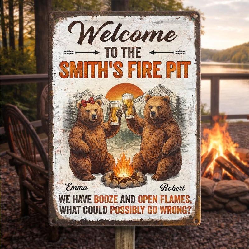 Personalized Home Decor Metal Sign – Birthday Gifts For Campers – This Is Our Happy Place