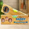 Personalized Wooden Bottle Opener With Built-in Spirit Level – Father's Day Gifts For Grandpa, Dad – Forever Grateful For Dad