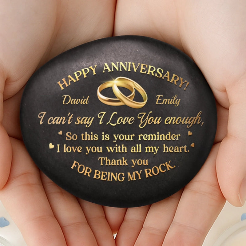 Personalized Printed Rock – Anniversary or Wedding Gift for Couple – Our Love Grows with Time