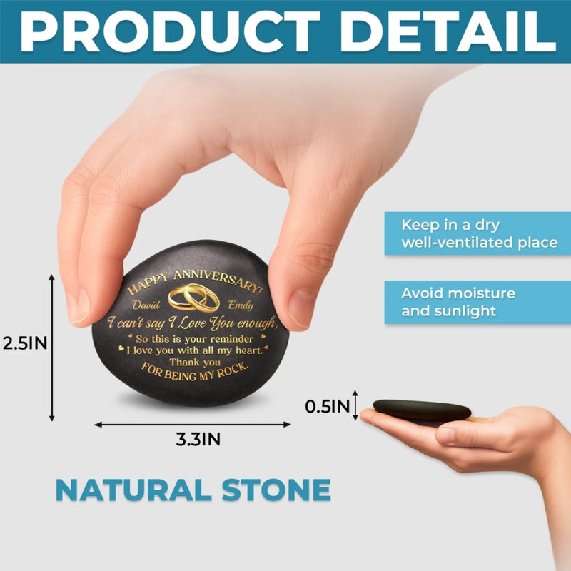 Personalized Printed Rock – Anniversary or Wedding Gift for Couple – Our Love Grows with Time