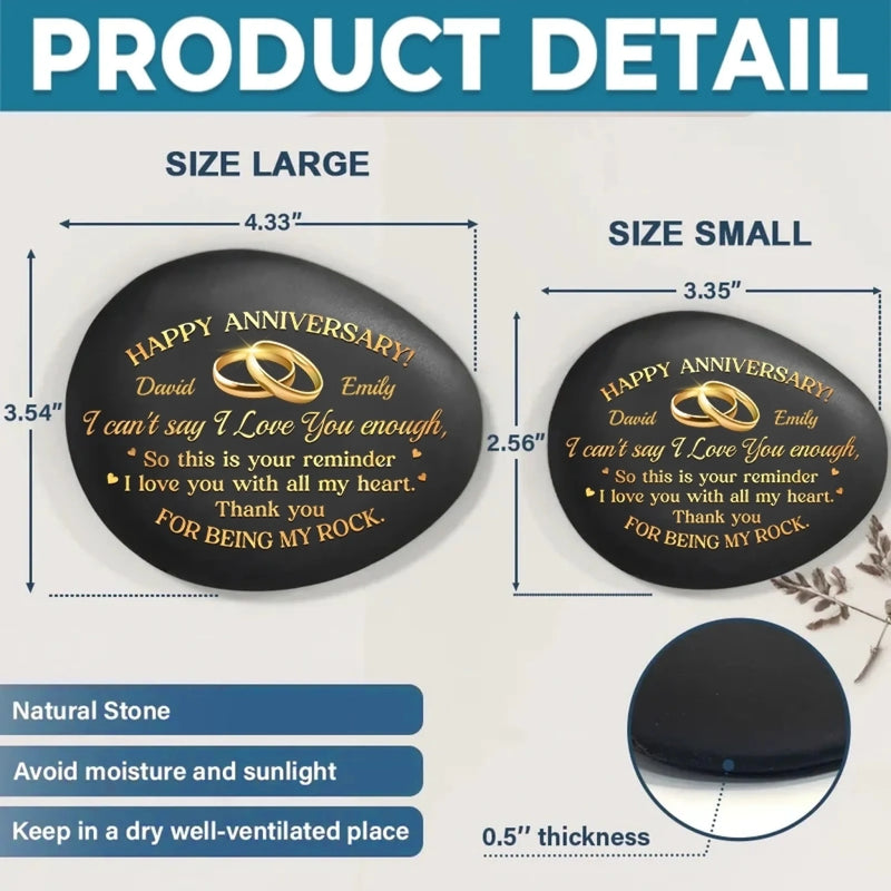 Personalized Printed Rock – Anniversary or Wedding Gift for Couple – Our Love Grows with Time