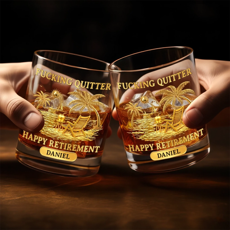 Personalized Whiskey Glass – Retirement Gifts For Women, Men – Enjoy Your New Journey