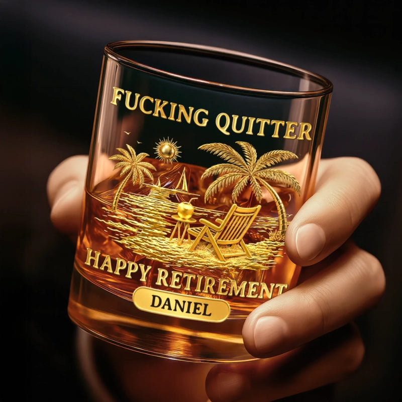 Personalized Whiskey Glass – Retirement Gifts For Women, Men – Enjoy Your New Journey