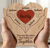 Personalized Shaped Wooden Art Puzzle – Gifts For Family Members – Love Never Fades