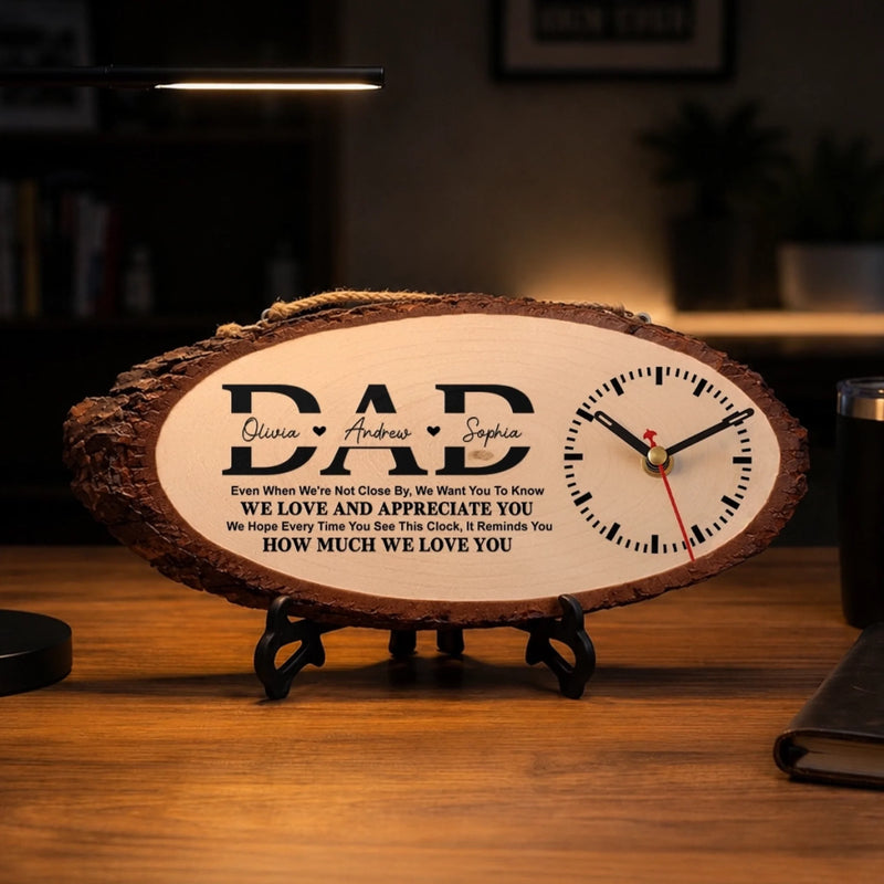 Personalized Wooden Clock – Gifts For Dad, Grandpa – Dad’s Love Never Fails