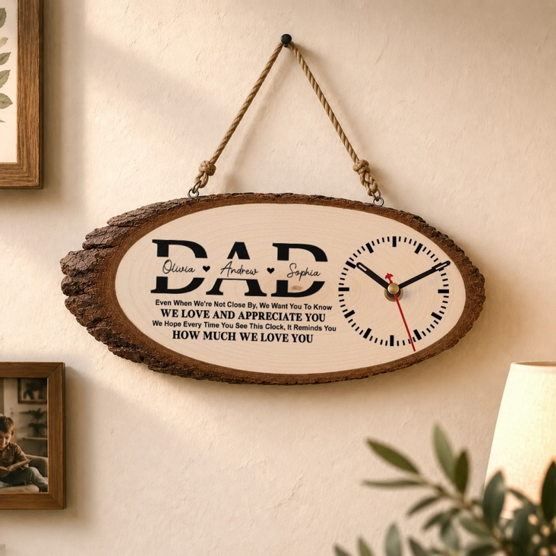 Personalized Wooden Clock – Gifts For Dad, Grandpa – Dad’s Love Never Fails