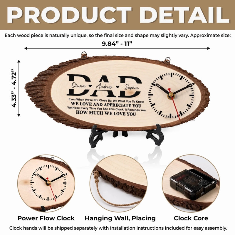 Personalized Wooden Clock – Gifts For Dad, Grandpa – Dad’s Love Never Fails