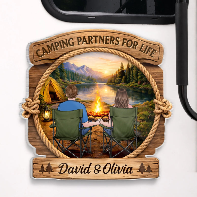 Personalized Door Magnet – Gifts For Campers, Couple – Camping Partners For Life