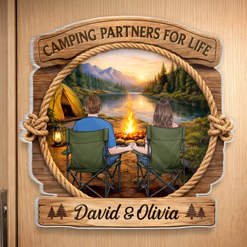 Personalized Door Magnet – Gifts For Campers, Couple – Camping Partners For Life