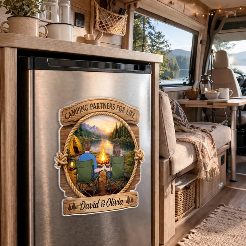 Personalized Door Magnet – Gifts For Campers, Couple – Camping Partners For Life