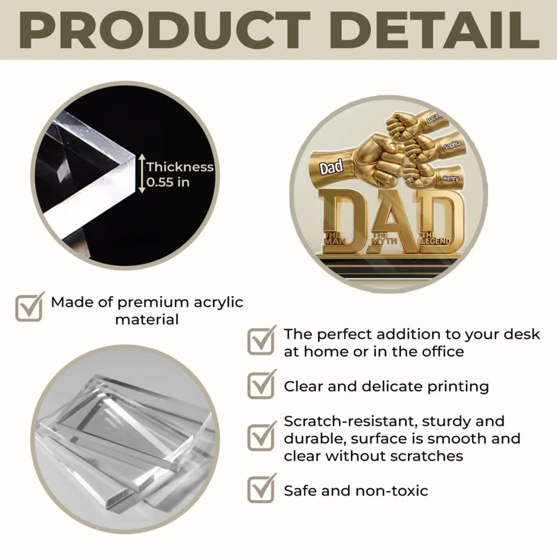 Personalized Acrylic Plaque – Gifts For Dad, Baseball Lovers – Your Strength Grows Us