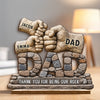 Personalized 2-Layered Wooden Plaque – Gifts For Dad, Grandpa – Strong Roots Loving Heart
