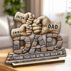 Personalized 2-Layered Wooden Plaque – Gifts For Dad, Grandpa – Strong Roots Loving Heart