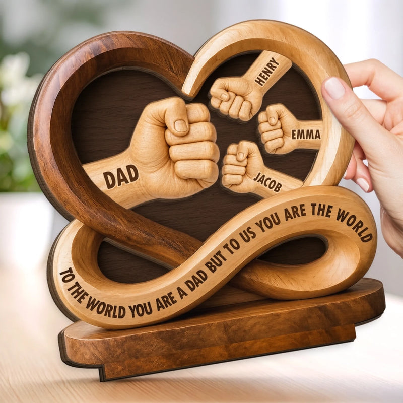 Personalized 2-Layered Wooden Plaque – Gifts For Dad, Grandpa – Forever Proud To Be Your Kid