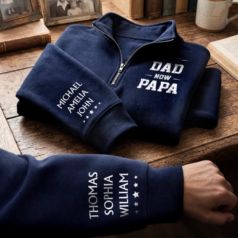 Personalized Unisex Quarter Zip Sweatshirt – Gifts For Grandpa, Dad – Dad Makes Every Memory Better