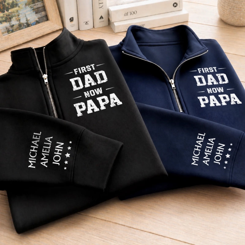 Personalized Unisex Quarter Zip Sweatshirt – Gifts For Grandpa, Dad – Dad Makes Every Memory Better